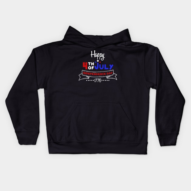 4th of july American flag color Kids Hoodie by Hloosh